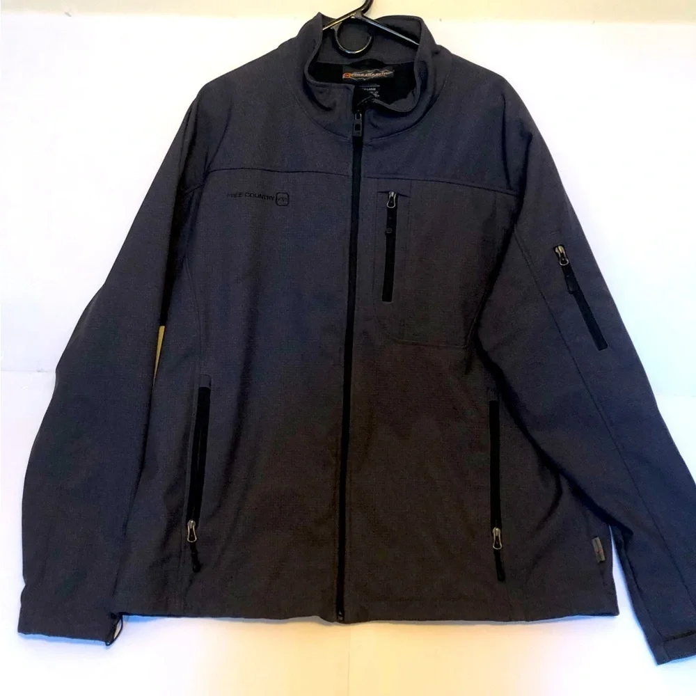 Free Country Men's Gray Super Softshell Lined Full Zip Jacket - Size XXL